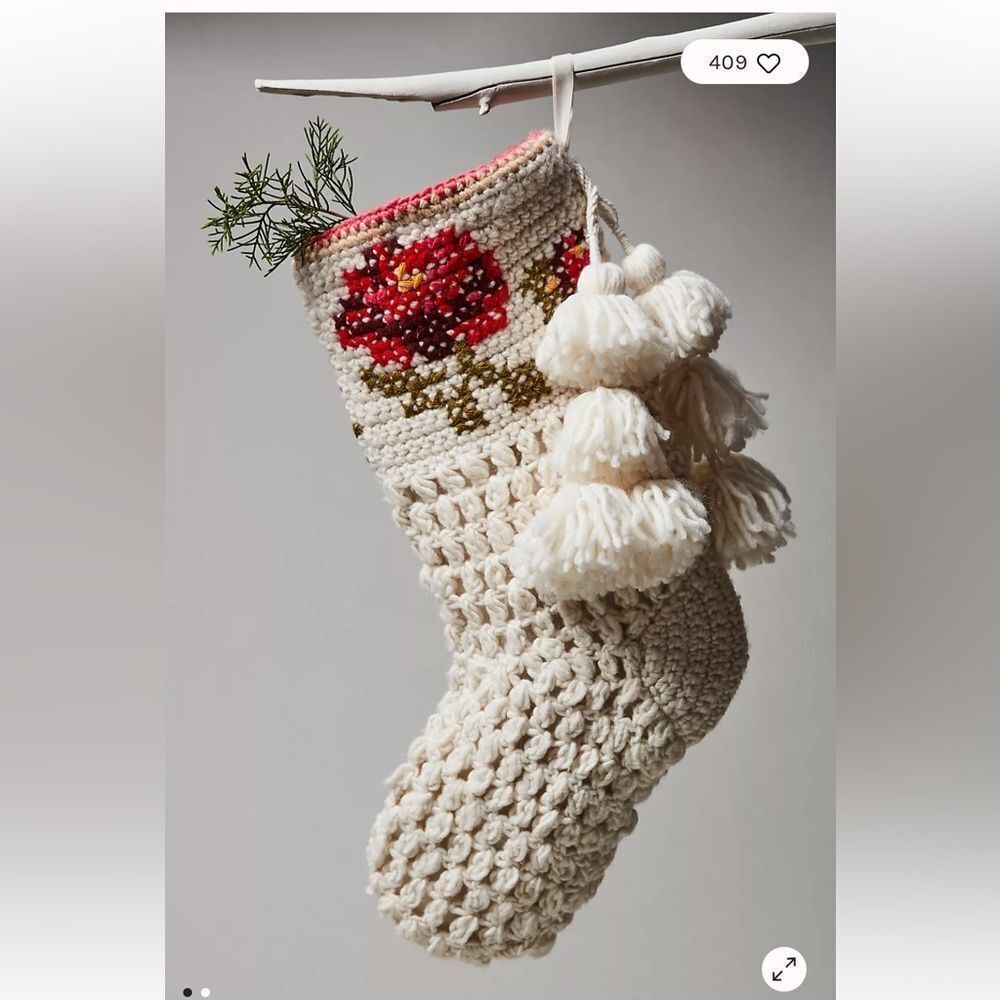 Free People Crochet Christmas Stocking